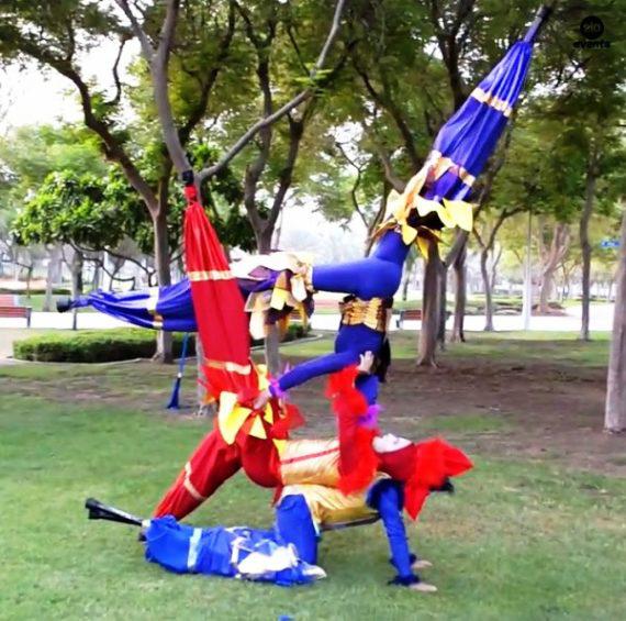 Acro-stilt performers in Dubai
