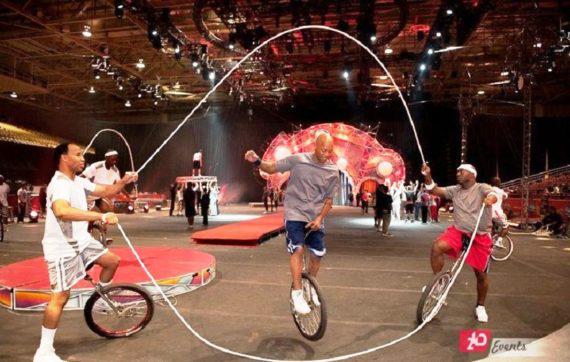 Bicycle jumping rope act in Dubai