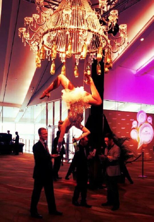 Champagne chandelier in Dubai