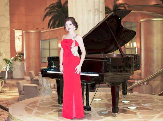 Female piano player in Dubai