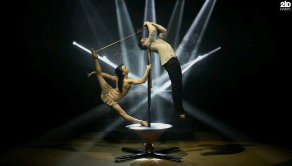 Swirling Pole Show in Dubai