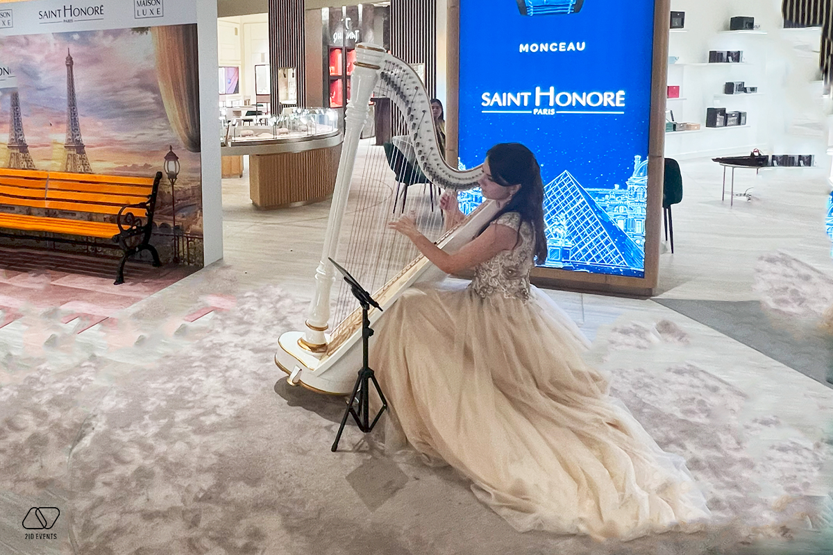 FEMALE HARP PLAYER FOR PROMOTIONAL EVENT 1 - FEMALE HARP PLAYER FOR THE PROMOTIONAL EVENT